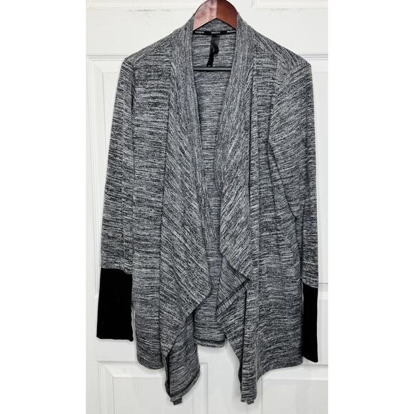 RBX Hacci Fly Away Cardigan Sweater Space Dye Gray Black Long Sleeve Open Front - Picture 1 of 5